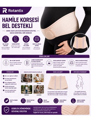 Rotantix Hamile Korsesi Ortopedik Destekli Bel ve Karın Desteği Sağlayan Ayarlanabilir Yapı