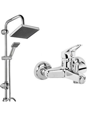Moonshop Banyo Bataryası Robot Yağmurlama Tepe Duş Seti 2'li Aç - Kapa Özellikli Şık Tasarım
