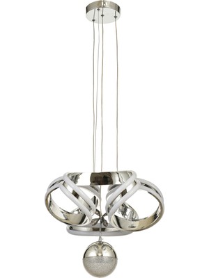 UltraMint Şık 35 cm Tekli Dimmer Kumandalı LED Sarkıt Avize, Modern Krom Tasarım