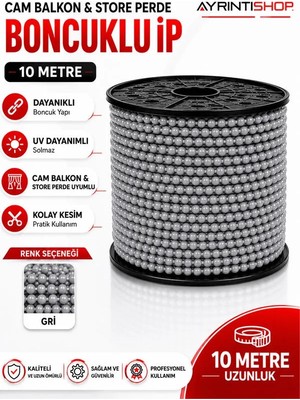 AYRINTISHOP Ayrıntıshop Cam Balkon Stor Perde Boncuklu Plastik Ip Zincirleri 10 Metre