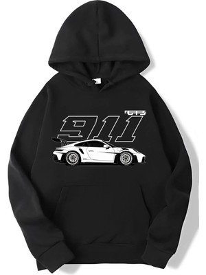 Brz Collection Unisex Oversize 911 Hoodie Siyah