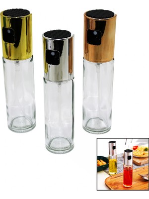Uravas Store 100 ml Sprey Cam Yağdanlik Krom - Renkli̇ Sprey Kafa - Ince Uzun Şi̇şe (5047)