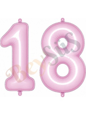 BeySüS 18 Rakam Folyo Balon Pembe Rengi (76 Cm)