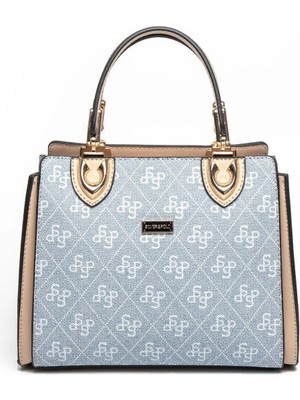 Silver & Polo Silver Polo Mavi - Ten Monogram Kadın El Çantası SP1133