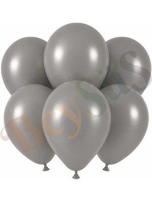 BeySüS Duman Renk Lateks Retro Balon (30 Cm) - 6 Adet
