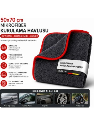  70-50 cm Oto Kurulama Bezi Araç Bez ve Sünger Mikrofiber Temizleme Yıkama Cam Araba Kurulama Temizlik Silme Bezleri Havlusu Mavi