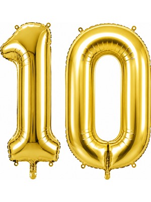 BeySüS 10 Rakam Folyo Balon Altın Rengi (100 cm)