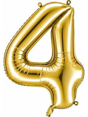 BeySüS 4 Rakam Folyo Balon Altın Rengi (100 Cm)