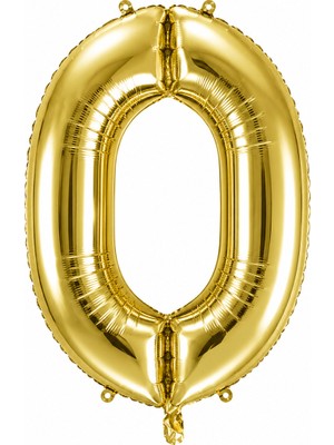 BeySüS 0 Rakam Folyo Balon Altın Rengi (100 Cm)