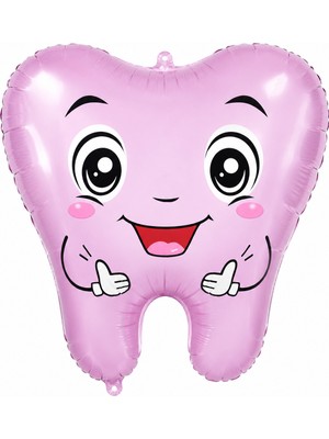 BeySüS Ilk Dişim Diş Figür Pembe Folyo Balon