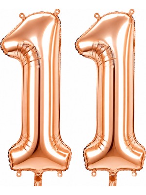 BeySüS 11 Rakam Folyo Balon Rose Gold Rengi (100 Cm)