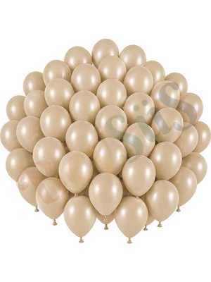 BeySüS Deniz Kumu Renk Lateks Retro Balon (30 cm) - 50 Adet