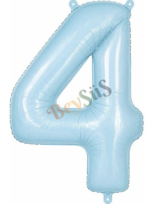 BeySüS 4 Rakam Folyo Balon Mavi Rengi (76 Cm)