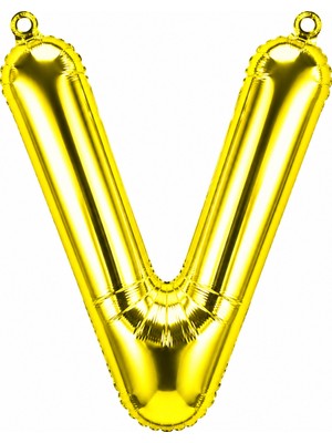 BeySüS V Harfi Folyo Balon Altın Rengi (36 cm)