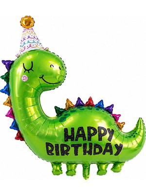 BeySüS Happy Birthday Sevimli Dinazor Yeşil Folyo Balon