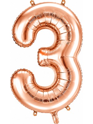 BeySüS 3 Rakam Folyo Balon Rose Gold Rengi (76 Cm)