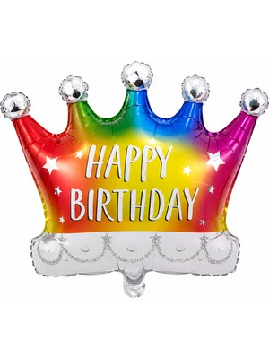 BeySüS Happy Birthday Kral Taç Folyo Balon
