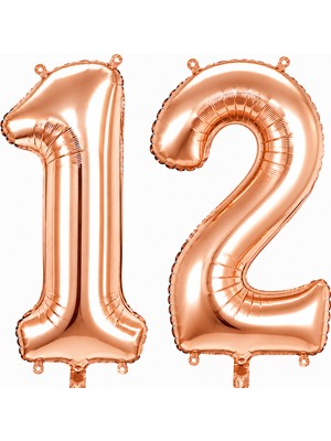 BeySüS 12 Rakam Folyo Balon Rose Gold Rengi (76 Cm)