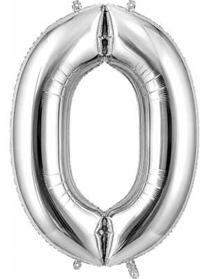 BeySüS 0 Rakam Folyo Balon Gümüş Rengi (100 Cm)