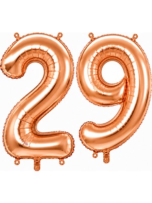 BeySüS 29 Rakam Folyo Balon Rose Gold Rengi (100 Cm)