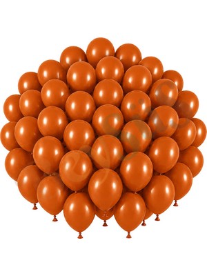 BeySüS Yanık Turuncu Renk Lateks Retro Balon (30 cm) - 50 Adet