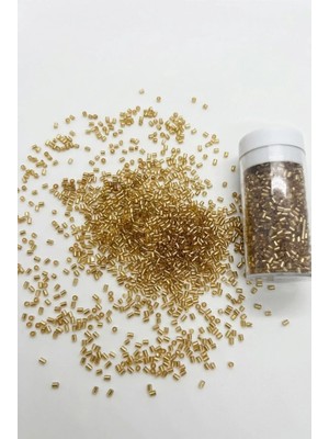 Hobi Dünyası Evim 1 Silindir Kutuda Kesme Kum Boncuk Gold
