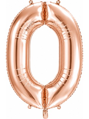 BeySüS 0 Rakam Folyo Balon Rose Gold Rengi (100 cm)