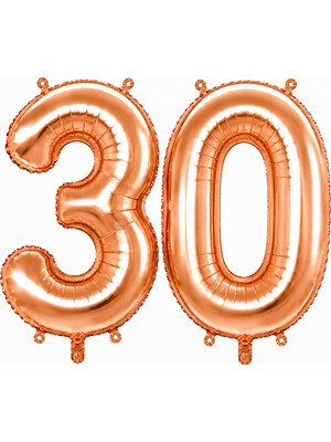BeySüS 30 Rakam Folyo Balon Rose Gold Rengi (100 Cm)