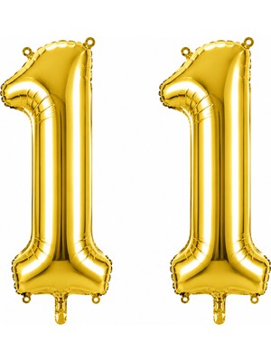 BeySüS 11 Rakam Folyo Balon Altın Rengi (76 Cm)