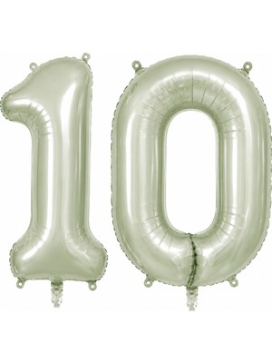 BeySüS 10 Rakam Folyo Balon Yeşil Rengi (76 Cm)