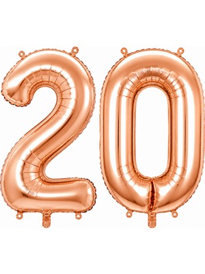 BeySüS 20 Rakam Folyo Balon Rose Gold Rengi (76 Cm)