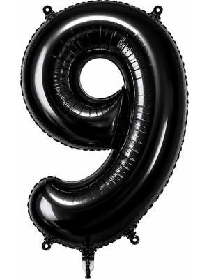 BeySüS 9 Rakam Folyo Balon Siyah Rengi (76 cm)