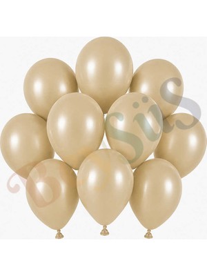 BeySüS Deniz Kumu Renk Lateks Retro Balon (13 Cm) - 10 Adet