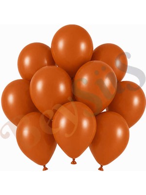 BeySüS Yanık Turuncu Renk Lateks Retro Balon (13 cm) - 10 Adet