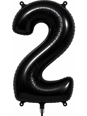 BeySüS 2 Rakam Folyo Balon Siyah Rengi (76 Cm)