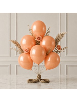 BeySüS Turuncu Renk Lateks Metalik Balon (30 Cm) - 6 Adet