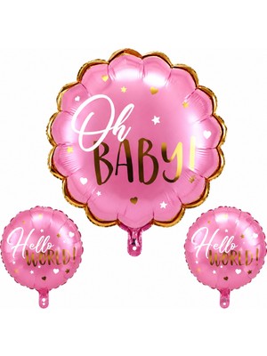 BeySüS Hello World Set Pembe Folyo Balon
