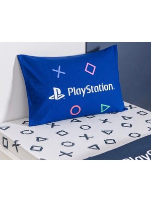 Taç Zorluteks Playstation Yazılı Tek Kişilik Pamuk Lastikli Çarşaf Seti 2 Parça