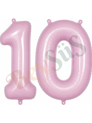 BeySüS 10 Rakam Folyo Balon Pembe Rengi (76 Cm)