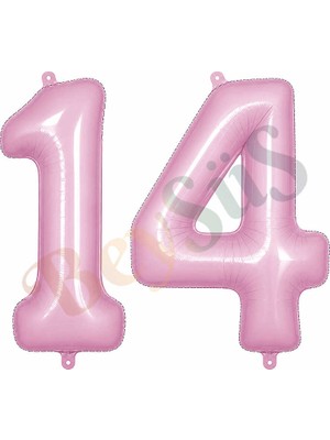 BeySüS 14 Rakam Folyo Balon Pembe Rengi (76 Cm)