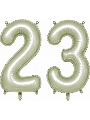 BeySüS 23 Rakam Folyo Balon Yeşil Rengi (76 Cm)