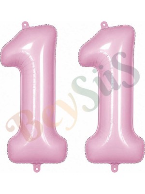 BeySüS 11 Rakam Folyo Balon pembe Rengi (76 cm)
