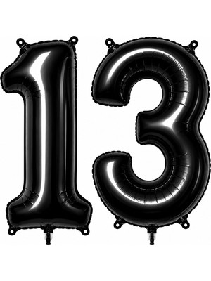BeySüS 13 Rakam Folyo Balon Siyah Rengi (76 Cm)