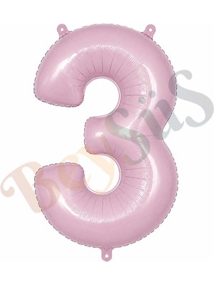 BeySüS 3 Rakam Folyo Balon pembe Rengi (76 cm)