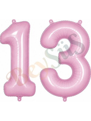 BeySüS 13 Rakam Folyo Balon Pembe Rengi (76 Cm)