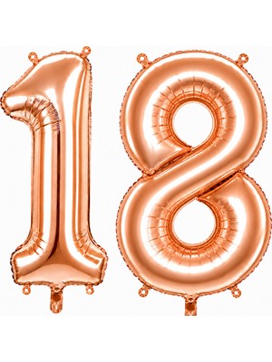 BeySüS 18 Rakam Folyo Balon Rose Gold Rengi (76 Cm)