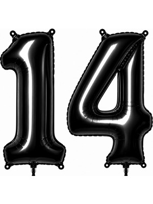 BeySüS 14 Rakam Folyo Balon Siyah Rengi (76 Cm)