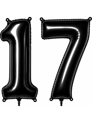 BeySüS 17 Rakam Folyo Balon Siyah Rengi (76 Cm)