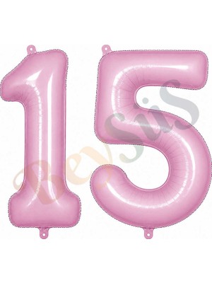 BeySüS 15 Rakam Folyo Balon Pembe Rengi (76 Cm)