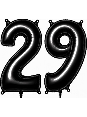 BeySüS 29 Rakam Folyo Balon Siyah Rengi (76 Cm)
